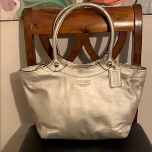 Coach - Platinum Silver Leather Tote